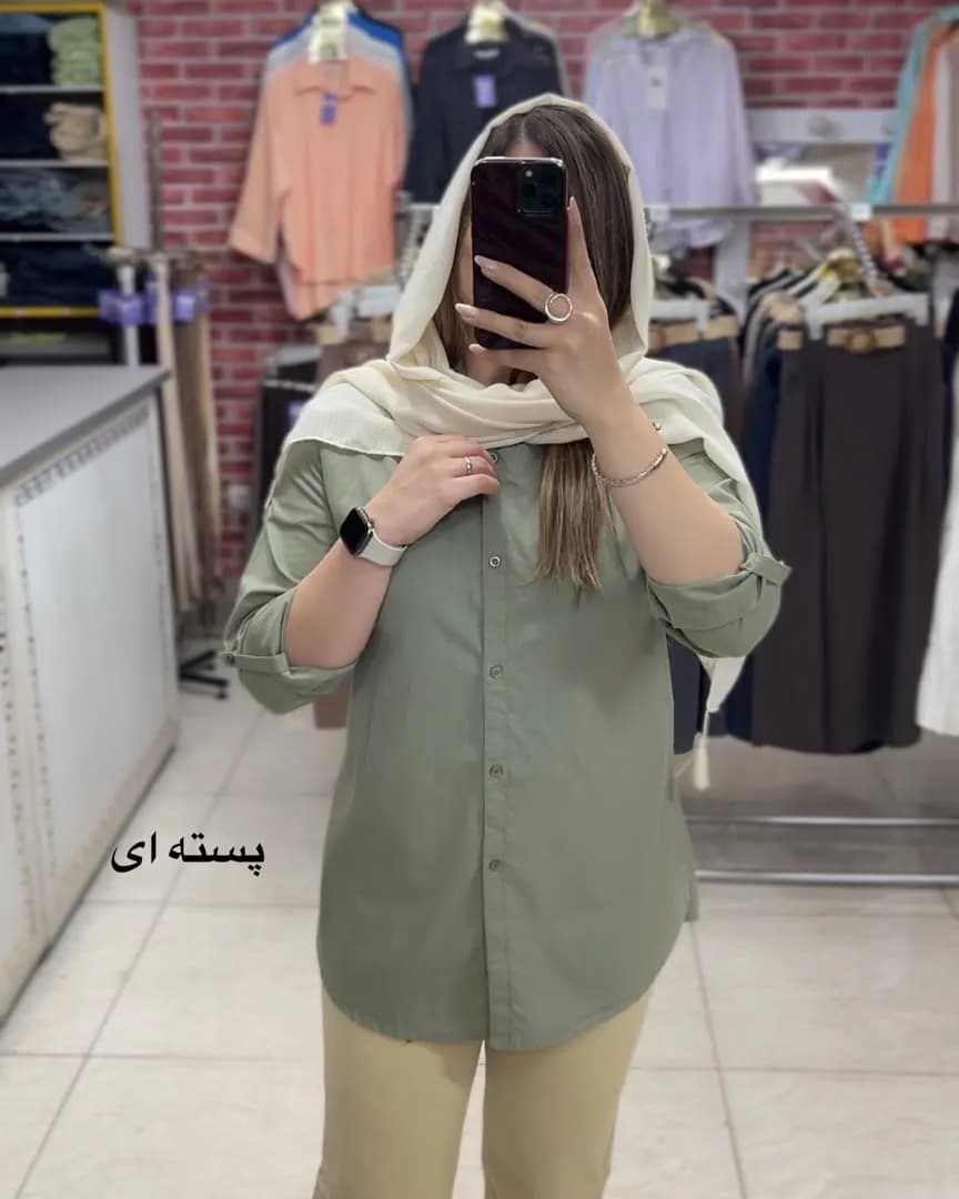شومیز لینن قد بلند مدل تاژ