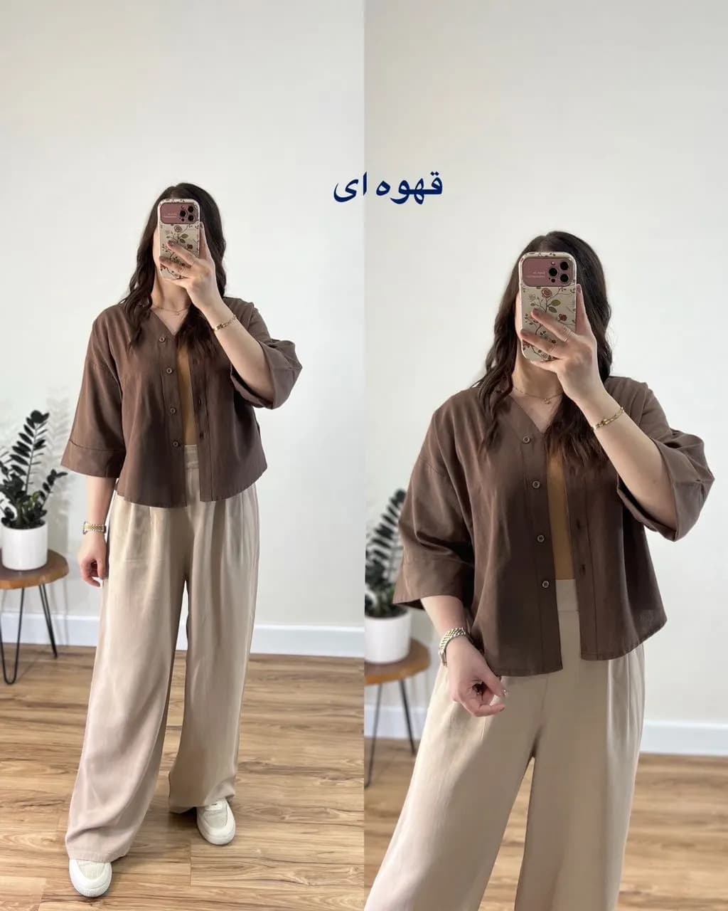 شومیز باکسی لینن مدل ماکان