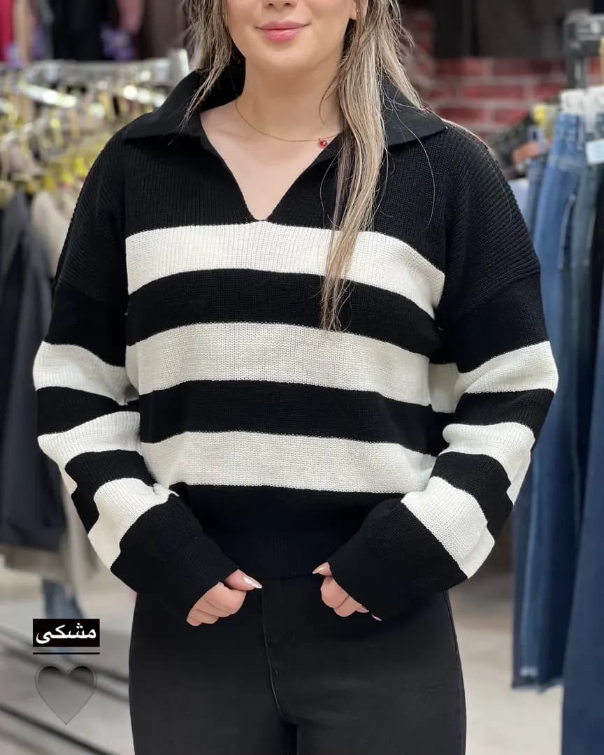 پلو بافت زنانه راه راه مدل میشا