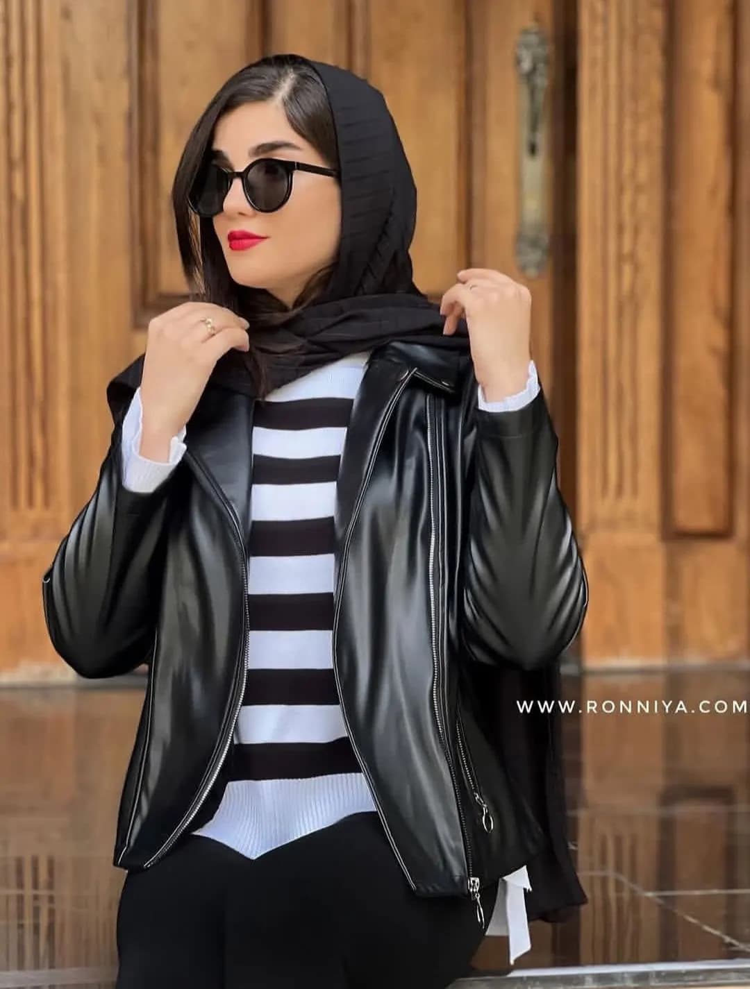 کاپشن چرم زنانه مدل کیانا
