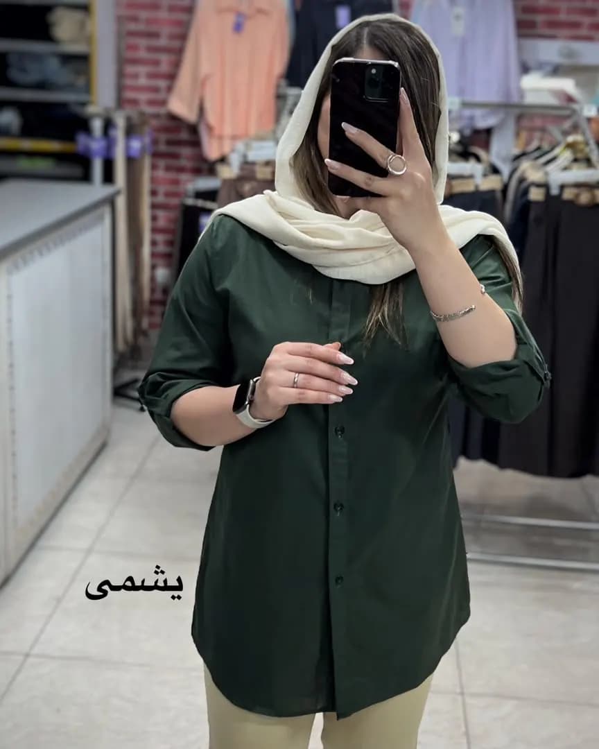 شومیز لینن قد بلند مدل تاژ