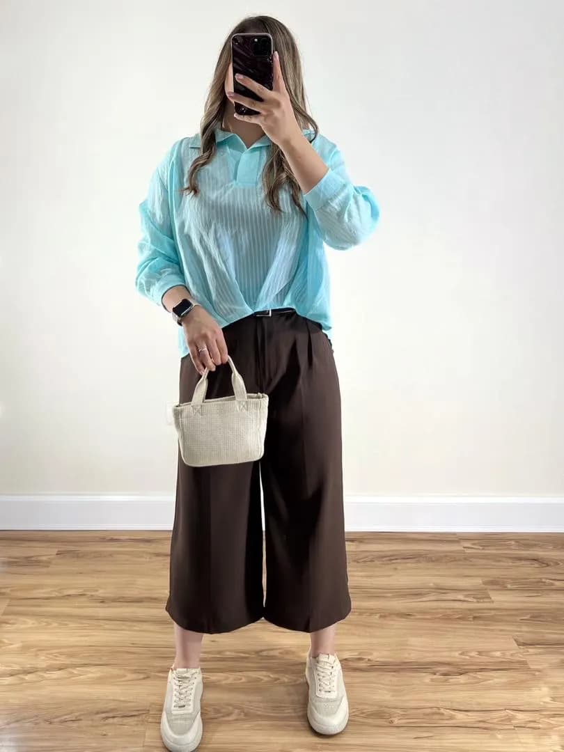 شومیز شیشه ای طرح گره ای آنیلا