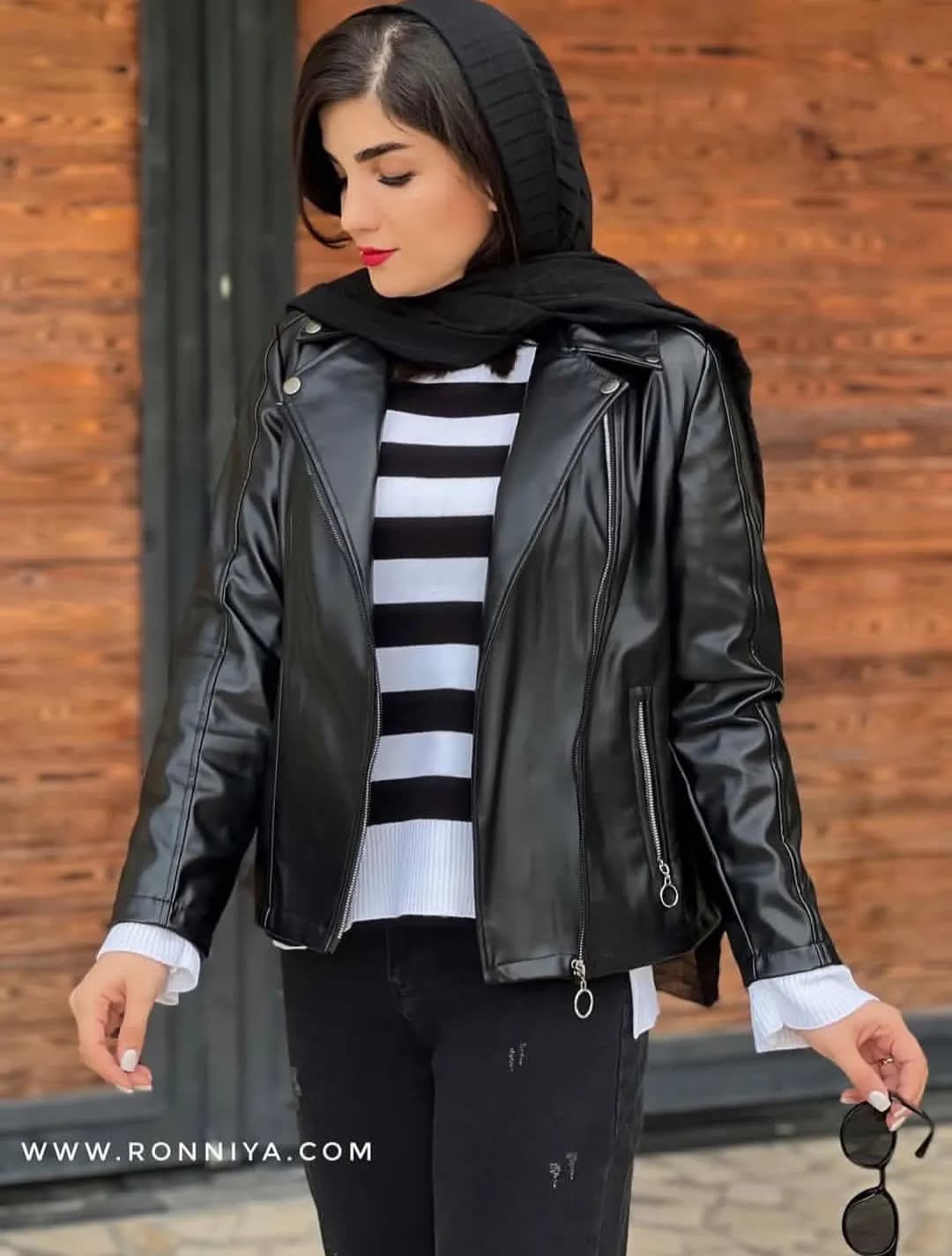 کاپشن چرم زنانه مدل کیانا