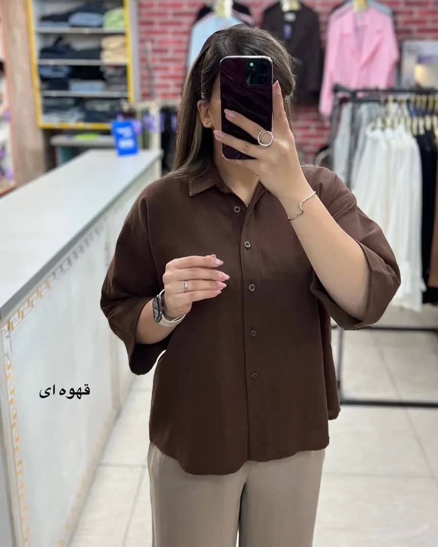 شومیز لینن قد 70 مدل آیلی