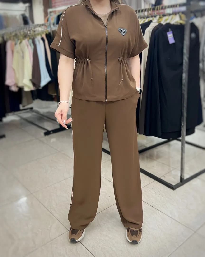 ست وست و شلوار ریزشی زنانه مدل گیتی