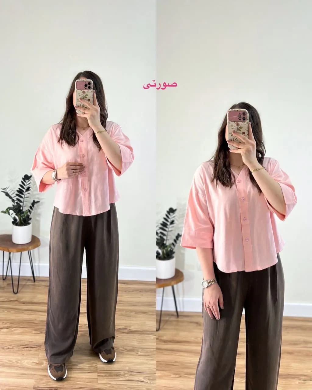 شومیز باکسی لینن مدل ماکان