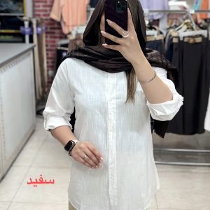 شومیز لینن قد بلند مدل تاژ