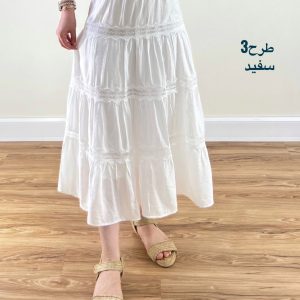 دامن گیپور دانتل آستردار خورشید طرح3