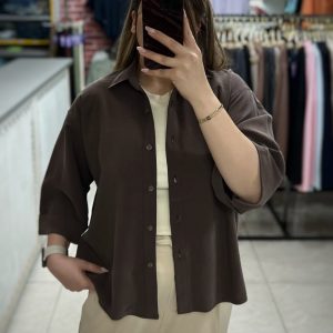 شومیز باکسی سیلک مدل اطلسی